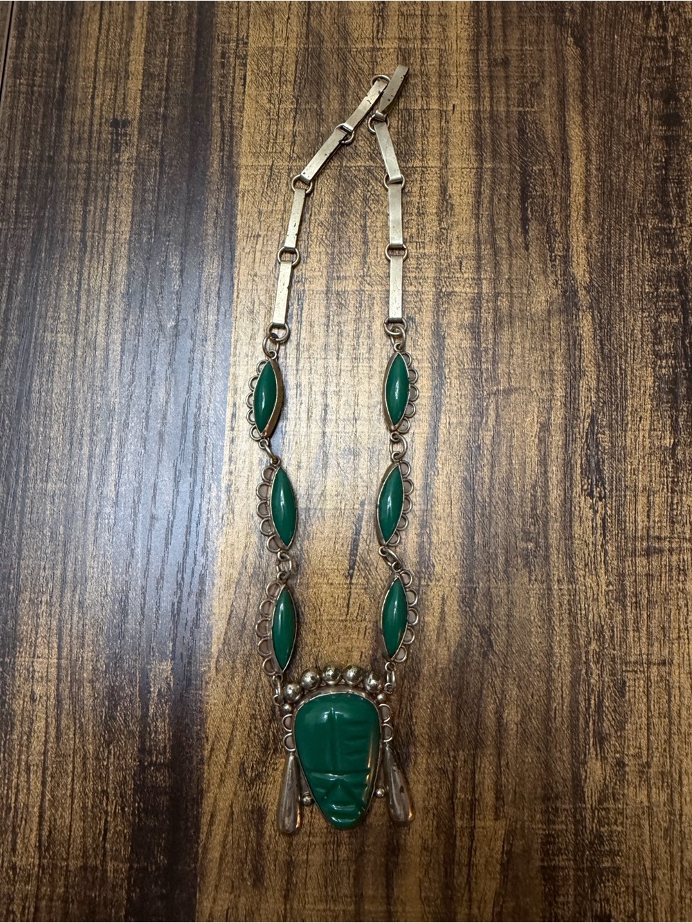 Vintage Sterling Silver Mesoamerican necklace